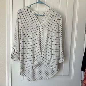Notations White Blouse with Black Polka Dots